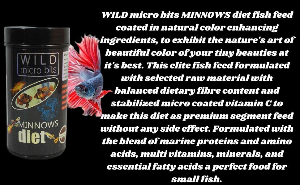 Aquatic Remedies Minnows Diet - 0.6 mm Slow Sinking Granules | Feed for Ramirezy, Corydoras, Small Rainbows, Tetras, Bettas and Guppies (Medium (100G))