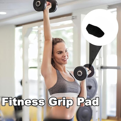 Petzlifeworld Anti-Slip Rubber Gym Workout Grips for Weight Lifting – Palm Protection Deadlift Grip Pads for Barbell, Dumbbell & Pull Ups – Ergonomic Finger Loop Lifting Grips for Men & Women (Black)