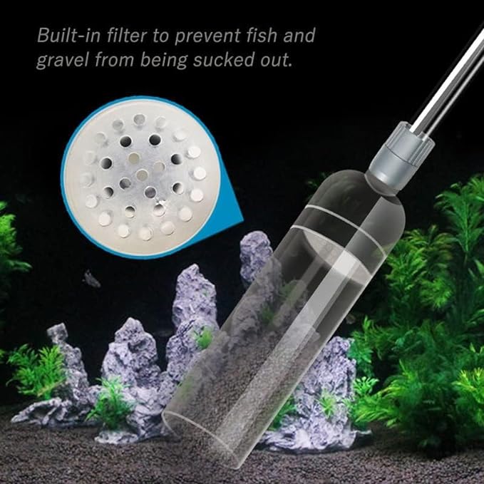 YEE Premium 2.6 Meter Grey Aquarium Fish Tank Syphon Gravel Sand Cleaner Vaccum Water Changer with Flow Control Tap