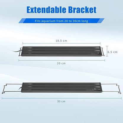 Petzlifeworld Aquarium LED Light (Blue+White), Single Color Mode LED Light Ultra Slim Black Light for Fresh & Salt Water Tank | Water Proof with Extendable Bracket