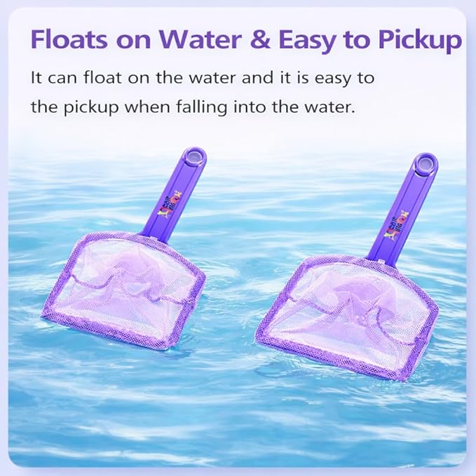 Petzlifeworld 2 Pcs Purple Aquarium Fish Net Combo (4 & 6 Inch) | Nylon Mesh Fish Catcher with ABS Handle | Floating Aquarium Net for Fish, Shrimp & Tank Cleaning