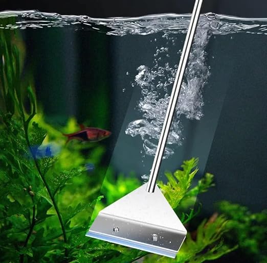 Petzlifeworld Stainless Steel Long Handle Algae Scrapper Extendable (45Cm) with Stainless Steel Blade for Aquarium Fish Tank