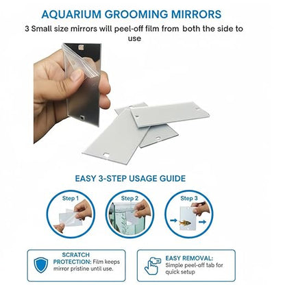 Petzlifeworld Rumble Fish Grooming Mirror for Aquarium Fish Training Mirror (10.5 cm H × 5.6 cm L)| Floating Ball & Suction Cup, Interactive Exercise Toy for Fish & Stress Relief