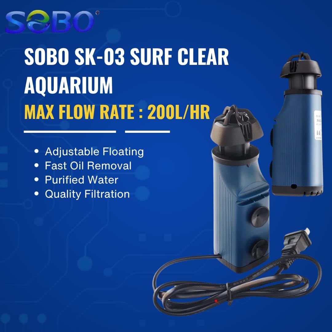 petzlifeworld SOBO SK-03 Surf Clear Aquarium Surface Skimmer Power Aquarium Filter