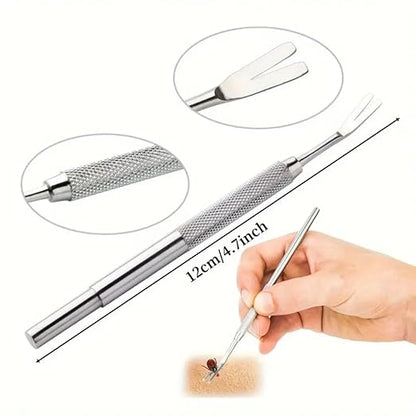 Petzlifeworld 2 Pcs Stainless Steel Pet Tick Removal Tool for Cats and Dogs, High Hardness V-Shaped Head, Can Be Used at Home Or Outdoors | Removing Fleas, Ticks, Dog Lice