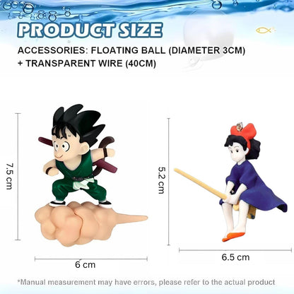 Petzlifeworld 2 Pcs Combo - Floating Little Witch & Gugu (Random Color) Aquarium Decorations Landscaping Fish Tank Toy