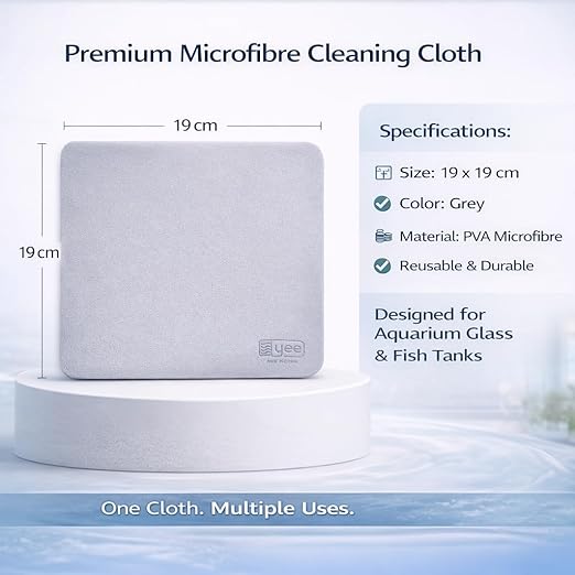 Yee Aquarium Fish Tank Glass Cleaning Cloth – Ultra Absorbent PVA Microfibre Towel, Lint-Free Non-Scratch Cleaner, Quick Dry Reusable Cloth for Crystal Clear Tank Glass