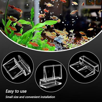 PetzLifeworld6 Pcs Acrylic Aquarium Fish Tank Glass Clossing Top Lid Cover Support Clip Clamp for Rimless Aquarium and Top Open Glass Support Suitable for Tank Thickness