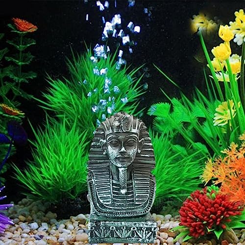 Petzlifeworld 4.5 (12 * 6.5 * 6.5 Cm) Inch Antique Ancient Egyptian Kings Face for Aquarium Fish Tank Deoration | Home Decoration | Hallow Fibre Material | Realistic Look