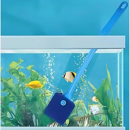petzlifeworld Aquarium Fish Tank Algae Cleaner Sponge – Blue Heavy-Duty Scrubber Brush for Aquarium Glass & Tank Walls – Easy-Grip Handle, Safe & Non-Scratch