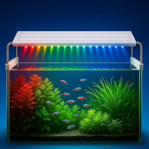 PETZLIFEWORLD 800 Series 33W LED Aquarium Light – Full Spectrum (WRGB) High Brightness, Extendable Brackets (75–85cm), Energy-Saving Fish Tank Lighting for Freshwater & Saltwater Plants
