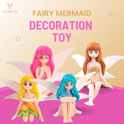Petzlifeworld Winged Fairy Mermaid Ornament | Cute Resin Toys for Aquarium Fish Tank Decoration