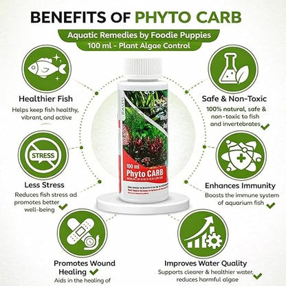 Petzlifeworld Aquatic Remedies 2 PCs Phytocarb (100ml x 2 = 200ml) | Liquid Carbon + Algae Control | CO2 Plus – Algae Minus | Planted Aquarium Fish Tank Supplement