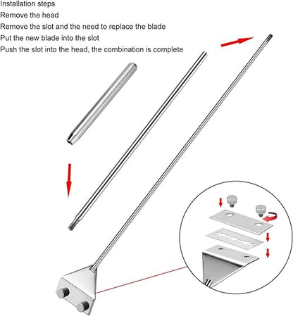 Petzlifeworld Stainless Steel Long Handle Algae Scrapper Extendable (45Cm) with Stainless Steel Blade for Aquarium Fish Tank