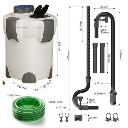 Sunsun (HW-302) Multi Stage External Outside Canister Filter with Filter Media for Aquarium Fish Tank | Suitable for 2.5 Feet Tank to 4 Feet Tank petzlifeworld