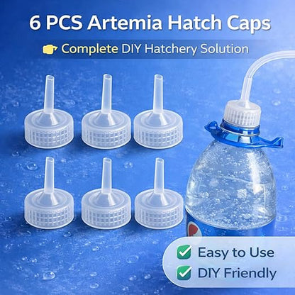 Petzlifeworld (6 PCS) Artemia Brine Shrimp Hatching Kit Caps – Soda Bottle Compatible DIY Hatchery Tool for Aquarium Fish Feeding | Transparent, Leak-Proof, Easy to Use