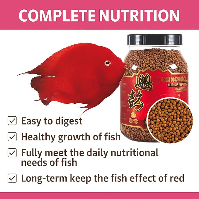 Inch Gold Red Parrot Color Enhancer Fish Food