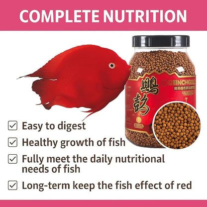 Inch Gold Red Parrot Color Enhancer Fish Food