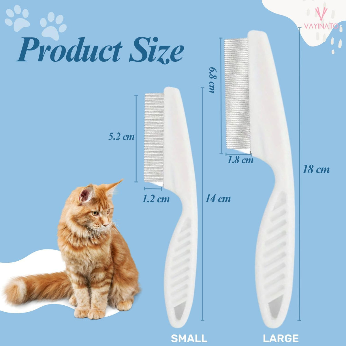 Cat Comb Flea Comb For Cats Cat Brush Andiker Cat Combs, Solid Wood Pet Comb ...