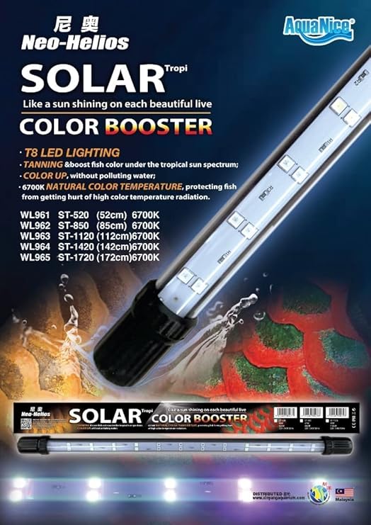Neo Helios Solar Colour Booster Submersible LED Light for Aquarium Fish Tank | Enhance Fish Colour | High Brighness ST 360-36Cm | Suitable for 1.5 Feet Tank