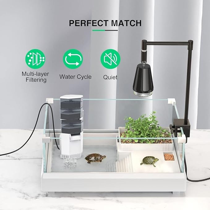 Jeneca  in 1 Low Level Multi Layer Corner Water Fall Aquarium Reptiles Fish Tank Turtle Filter