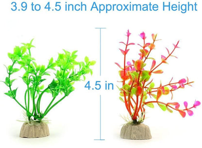 Petzlifeworld Artificial Aquarium Plants – Pack of 5 Plastic Fish Tank Decorations