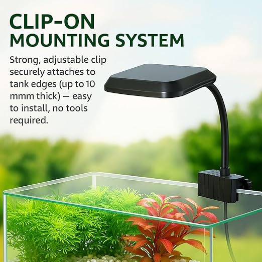 Petzlifeworld Nemo E-500 | 10W Multi-Mode WRGB Aquarium LED Light | Clip-On Lamp for Upto 2 Feet Tank | Ultra-Thin-Sleek Design | 3 Lighting Modes | Energy-Efficient & Splash-Proof