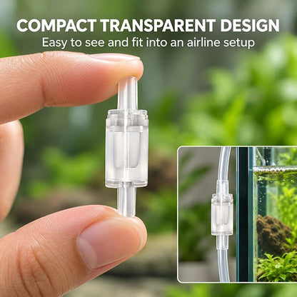Petzlifeworld White Transparent Aquarium Check Valve – One-Way Non-Return Air Valve for Fish Tank Air Pump, Fits 3/16-Inch Airline Tubing