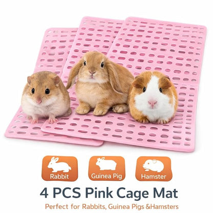 Petzlifeworld (34 * 25 Cm) Pet Cage Mat for Rabbit, Guinea Pig, Hamster Waterproof Plastic Feet Pads | Non-Slip Resting Floor Mats For Cats, Dogs, Bunny | Water Proof | Easy To Clean Cage Pads, Pink