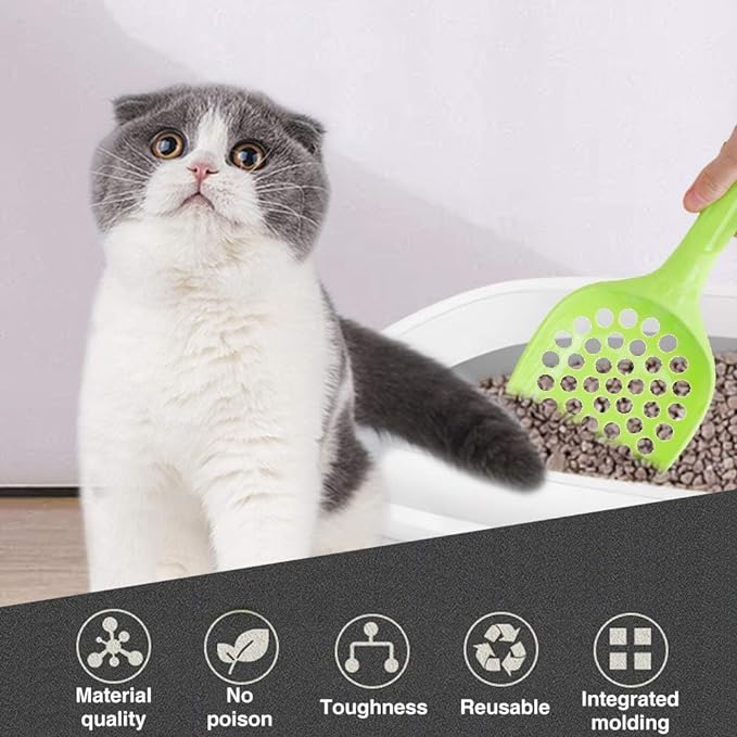 Petzlifeworld Pack of 2 Cat Litter Scoop (Small Hole + Big Hole) | Made of Plastic Material | Durable and Lightweight | Random Colour
