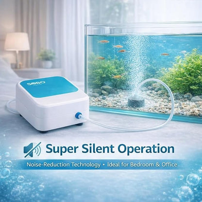 SOBO Super Silent Aquarium Air Pump AQ-003 | 3W Single Outlet Oxygen Pump | 3L/min Output | Includes 1M Air Tube & Air Stone