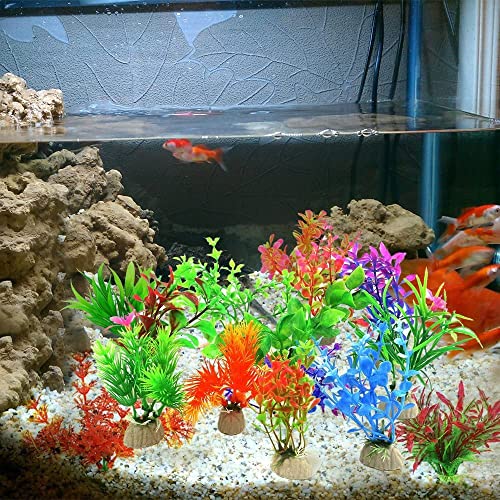 Petzlifeworld Artificial Aquarium Plants Fish Tank Decorations Plastic Aquarium Plants (Random Color) (Pack of 5)
