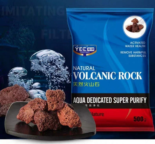 YEE Natural Volcanic Rock Aquarium Filter Media, 500G Fish Tank Filtering, Cultivating Nitryfying Bacteria | Removes Harmful Substances | Activated Water Health