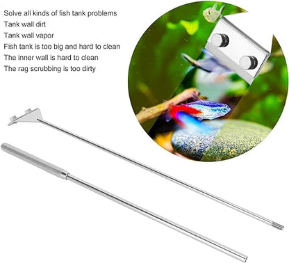 Petzlifeworld Stainless Steel Long Handle Algae Scrapper Extendable (45Cm) with Stainless Steel Blade for Aquarium Fish Tank
