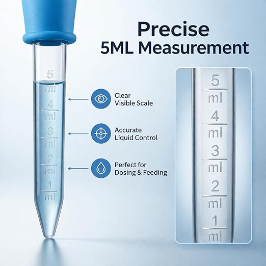 petzlifeworld 5ML Silicone Pipette Dropper (2 PCS) – Aquarium Feeding, Fertilizer Dosing & Liquid Transfer | Accurate Measurement, Soft Flexible Bulb, Easy Squeeze for Fish, Artemia, Lab, Resin & DIY
