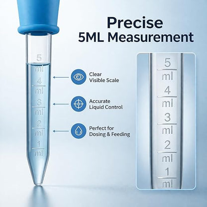 petzlifeworld 5ML Silicone Pipette Dropper (2 PCS) – Aquarium Feeding, Fertilizer Dosing & Liquid Transfer | Accurate Measurement, Soft Flexible Bulb, Easy Squeeze for Fish, Artemia, Lab, Resin & DIY