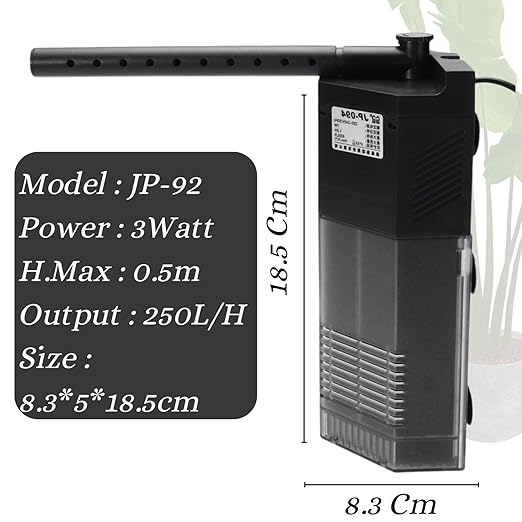 SunSun  Internal Corner Filter for Aquarium Fish Tank 3 in 1 Multi Function | Waterfall Type with 360* Rotatable Spray Bar