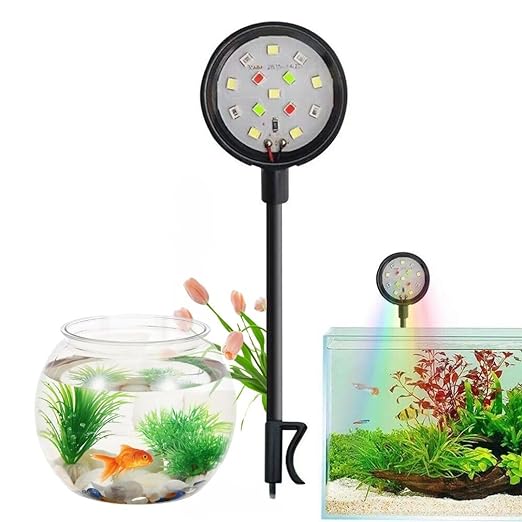 Petzlifeworld Ultra Mini Flexible Aquarium Fish Bowl Light 3Watts WRGB LED Light  | Suitable Only for Bowl and Mini Tank Upto 1 Feet