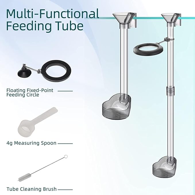 YEE 2 in 1 MutiFunction Floating and Sinking Aquarium Fish and Shrimp Food Feeder|Can be Extended The Length for Any Height Tank|Hangon Type |Easy to Attach|Cleaing and Feeding Kit Included