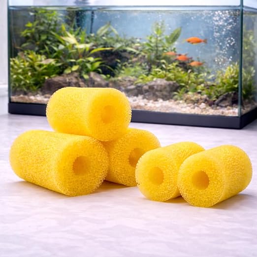 petzlifeworld 5 Pcs Aquarium Filter Spare Yellow Sponge (7×6×7 cm) | High Density Pre-Filter Foam | Reusable & Safe for Freshwater & Saltwater Tanks