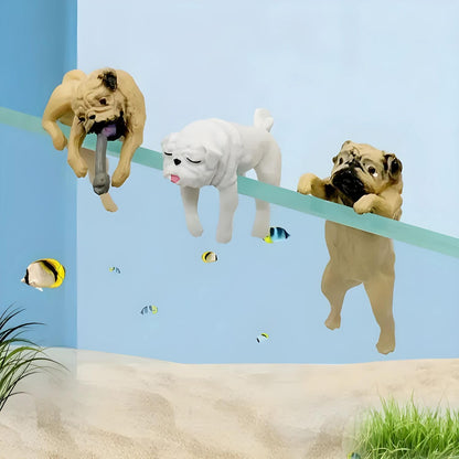 dog fish accessory Petzlifeworld 3 Pcs Cute Tiny Hanging Dog On Fish Tank, Flower Pot Cli – PetzLifeWorld