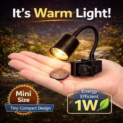 Petzlifeworld Mini LED Aquarium Spotlight 1W | Adjustable Focus Warm Light | Waterproof Submersible Lamp for Fish Tank & Aquarium Plants | Compact Clip-On Design Brand: VAYINATO