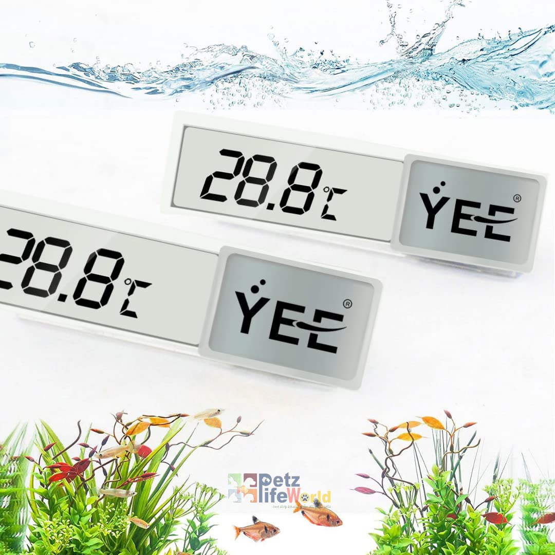 YEE Ultra Thin Rimmless Digital LED External Stick On Aquarium Fish Ta –  PetzLifeWorld