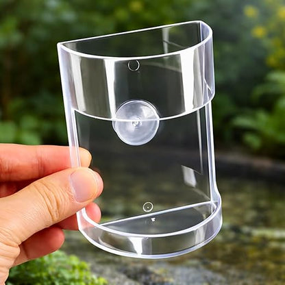 petzlifeworld  M65 Transparent Fish Feeding Chamber Aquarium Feeding Ring with Suction Cup | Prevents Food Waste & Keeps Tank Clean | Ideal for Betta, Guppy & Community Fish Tanks