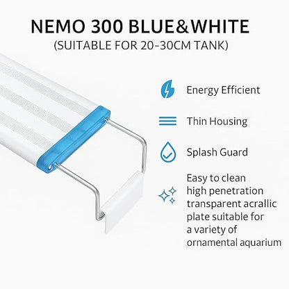 Nemo P-300  Aquarium LED Light – Suitable for 20–30 cm Tanks | Energy Efficient, High Color Rendering, Ultra-Thin Design