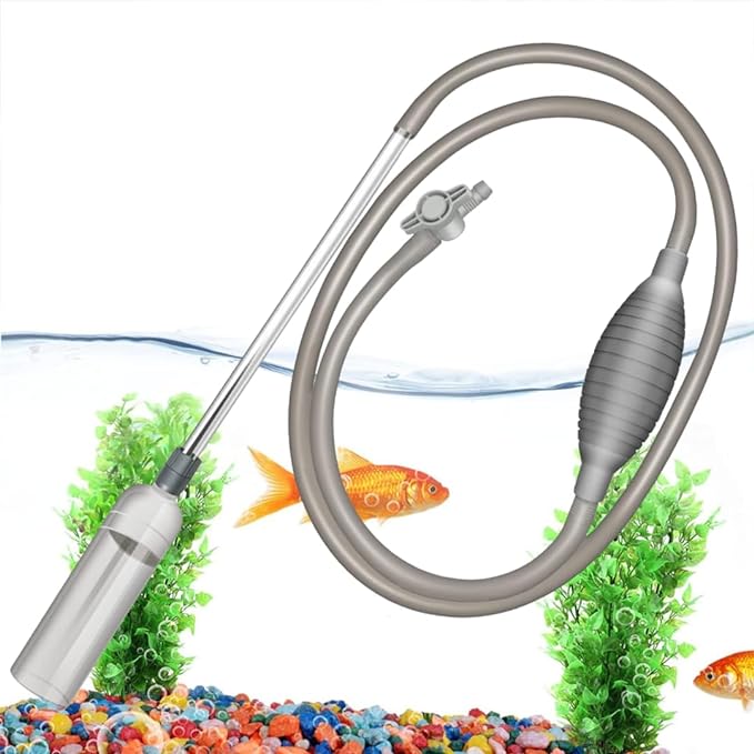 YEE Premium 2.6 Meter Grey Aquarium Fish Tank Syphon Gravel Sand Cleaner Vaccum Water Changer with Flow Control Tap