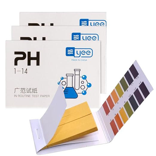 YEE 3Pcs Pack Ph 1-14 Water Test Paper Litmas Test 240 Pcs Strips For Aquarium,Pond, Soil and Other pH Water Testing