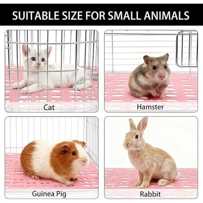 Petzlifeworld (34 * 25 Cm) Pet Cage Mat for Rabbit, Guinea Pig, Hamster Waterproof Plastic Feet Pads | Non-Slip Resting Floor Mats For Cats, Dogs, Bunny | Water Proof | Easy To Clean Cage Pads, Pink