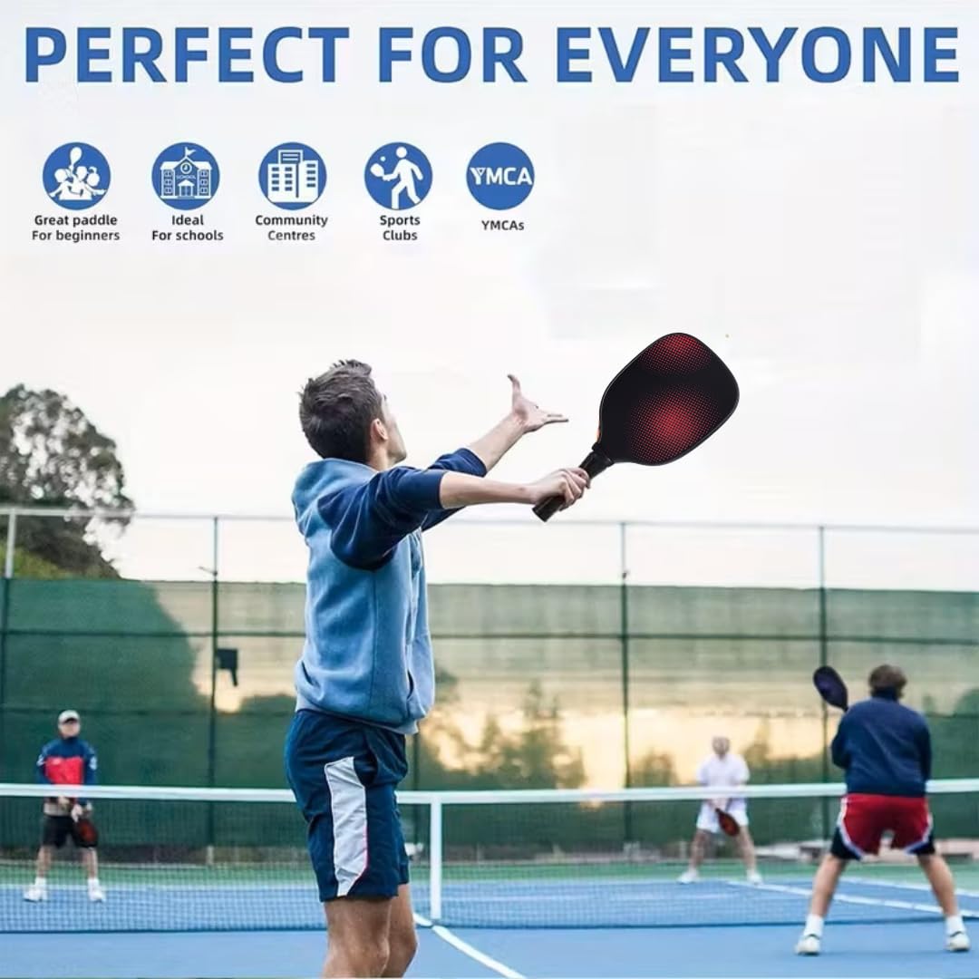 petzlifeworld Wooden Pickleball Paddle Set | 2 Lightweight Wooden Bats with Hand Grip & 1 Pickleball Ball | Easy to Use for Beginners | Durable & Comfortable Design
