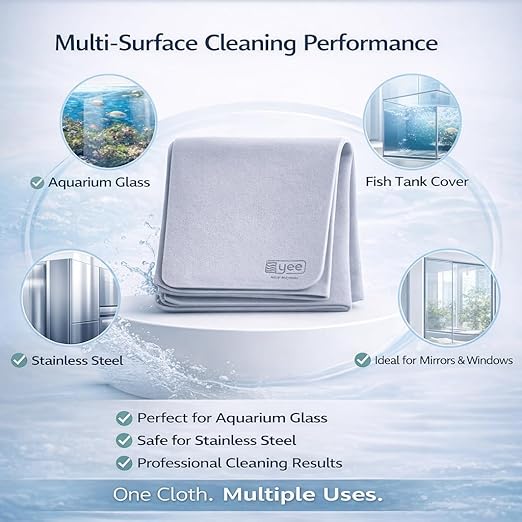 Yee Aquarium Fish Tank Glass Cleaning Cloth – Ultra Absorbent PVA Microfibre Towel, Lint-Free Non-Scratch Cleaner, Quick Dry Reusable Cloth for Crystal Clear Tank Glass